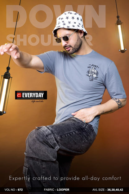 235 To 240 Gsm Vol 672 Everyday Cotton Looper Mens Tshirts Supplier India