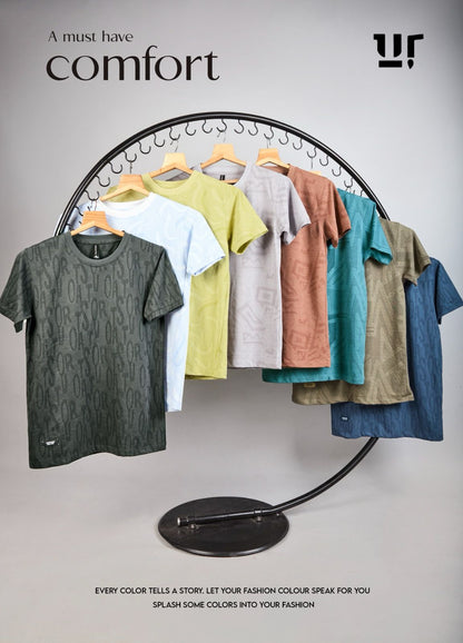 240 Gsm Style No 708-715 Urbanrise Jacquard Knit Mens Tshirts Exporter Ahmedabad