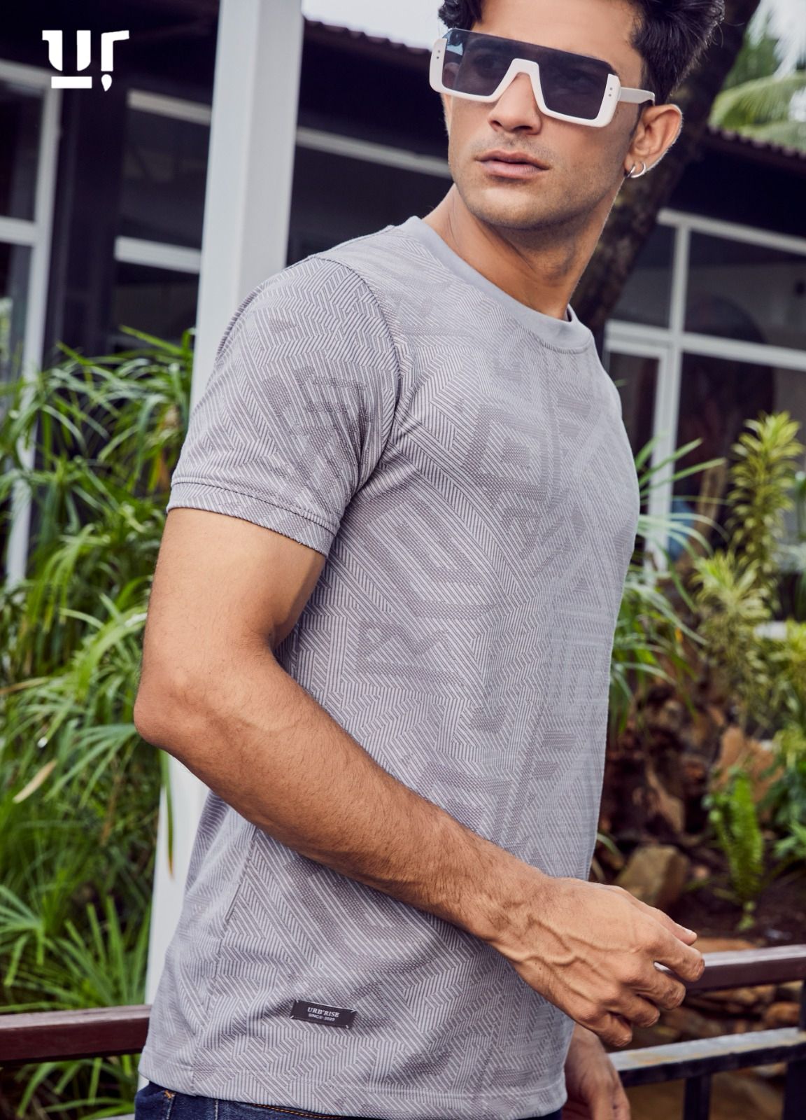 240 Gsm Style No 708-715 Urbanrise Jacquard Knit Mens Tshirts Exporter Ahmedabad