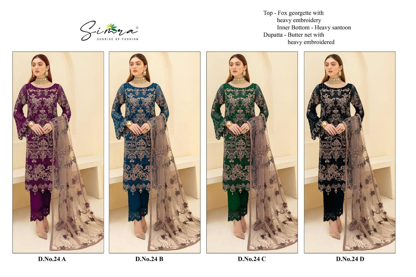 24 Simra Georgette Pakistani Salwar Suits