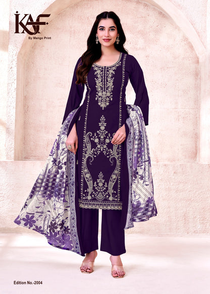 24 Carat Edition 2 Kaf Rayon Karachi Salwar Suits Supplier Ahmedabad