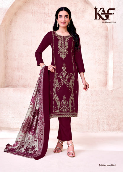 24 Carat Edition 2 Kaf Rayon Karachi Salwar Suits Supplier Ahmedabad