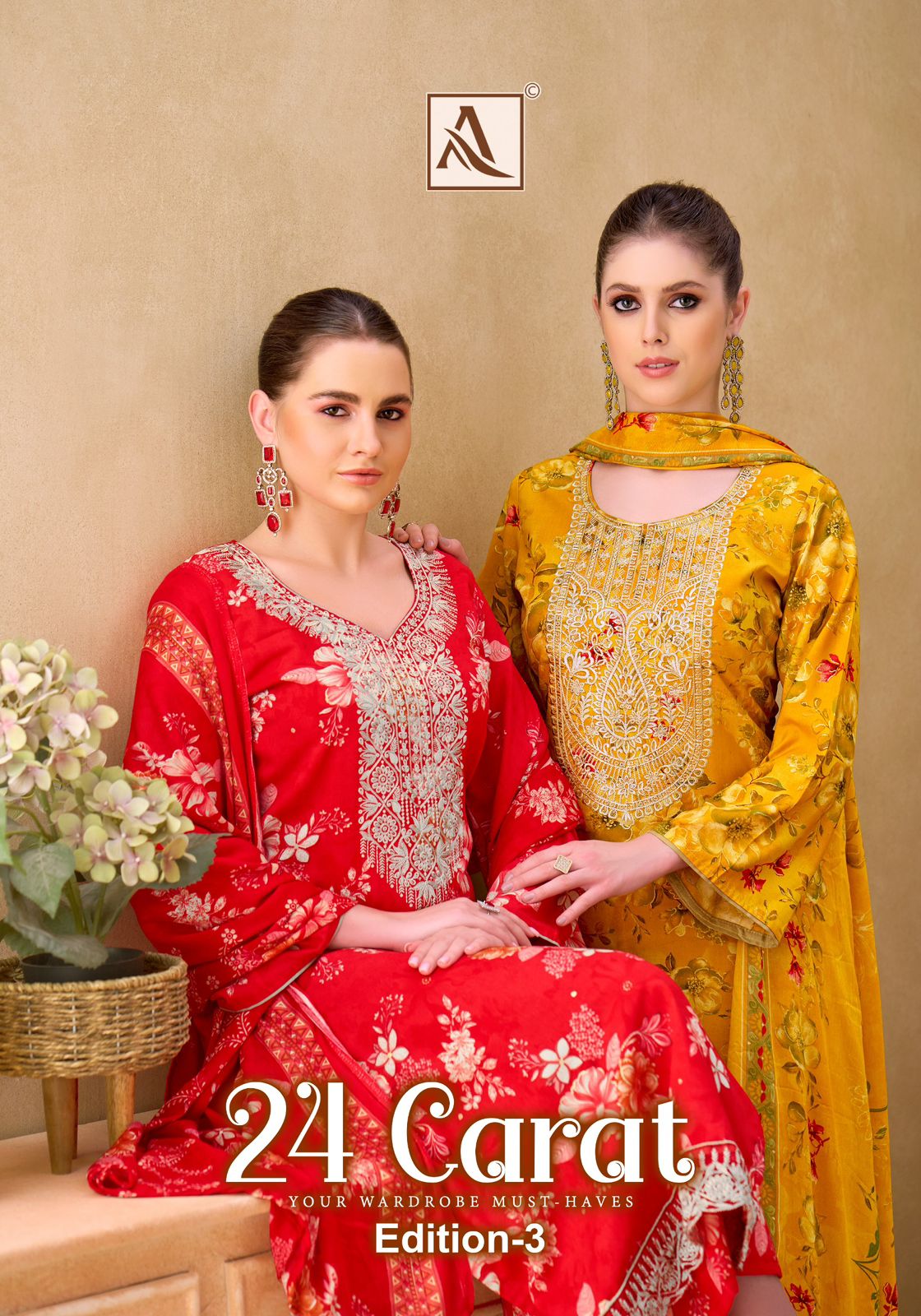 24 Carat Edition 3 Alok Viscose Karachi Salwar Suits Wholesaler India