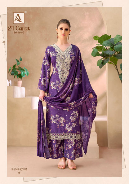 24 Carat Edition 3 Alok Viscose Karachi Salwar Suits Wholesaler India
