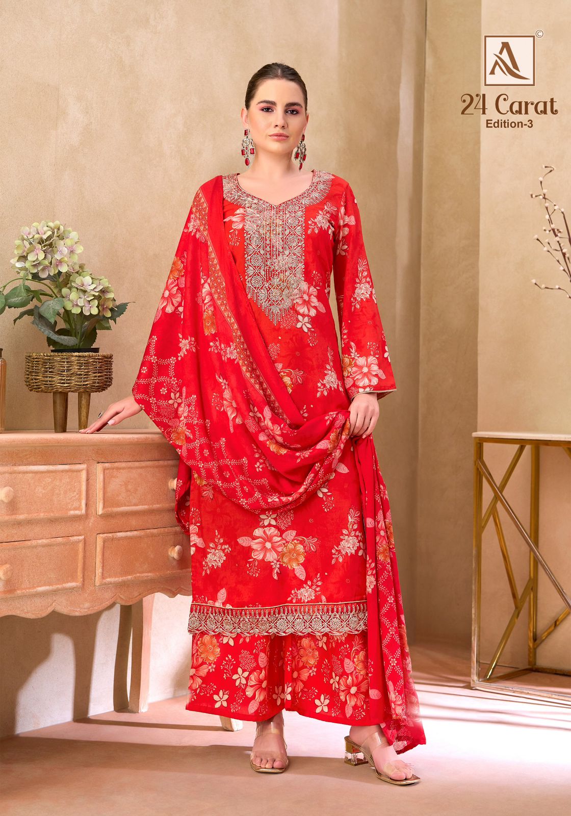 24 Carat Edition 3 Alok Viscose Karachi Salwar Suits Wholesaler India