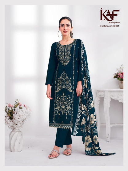 24 Carat Edition 3 Kaf Rayon Karachi Salwar Suits Wholesale Price