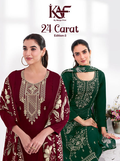 24 Carat Edition 3 Kaf Rayon Karachi Salwar Suits Wholesale Price