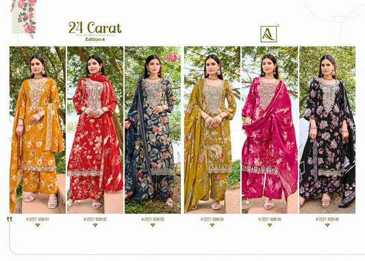 24 Carat Edition 4 Alok Viscose Reyon Karachi Salwar Suits Wholesaler Gujarat