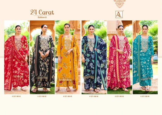 24 Carat Edition 5 Alok Viscose Reyon Karachi Salwar Suits Manufacturer India