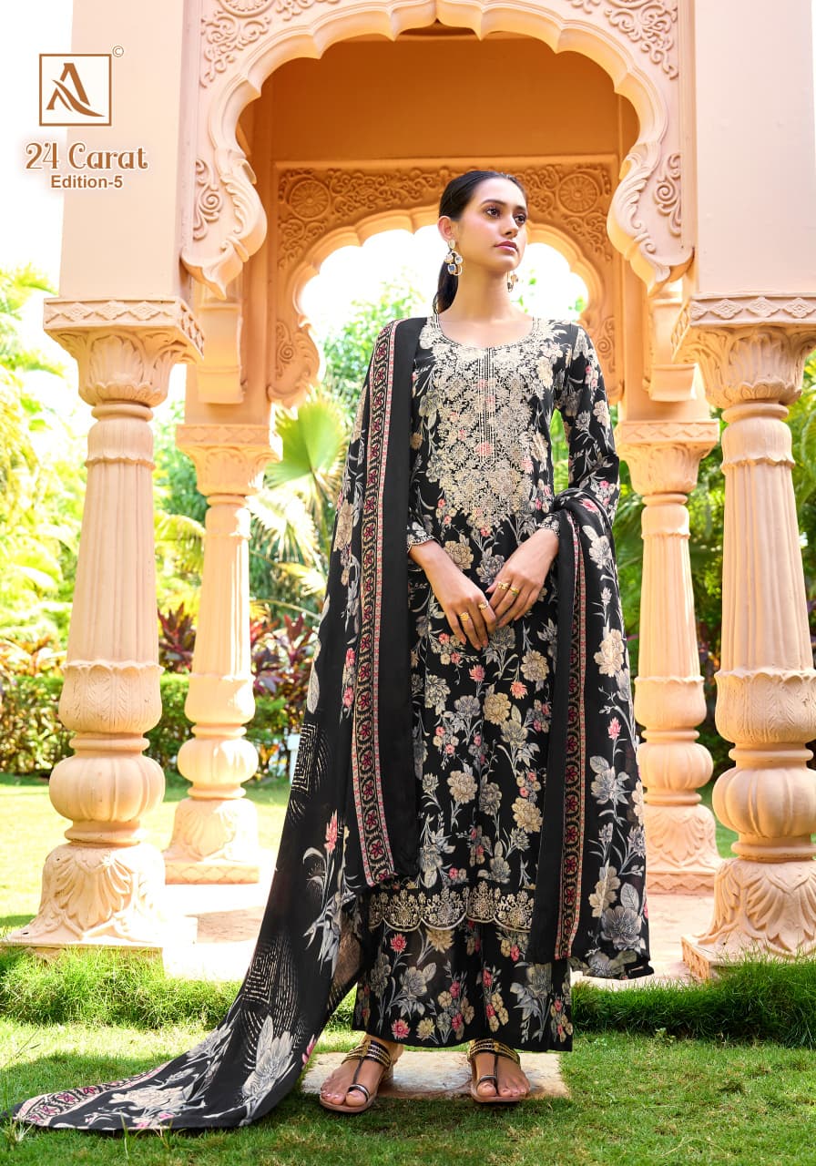 24 Carat Edition 5 Alok Viscose Reyon Karachi Salwar Suits Manufacturer India