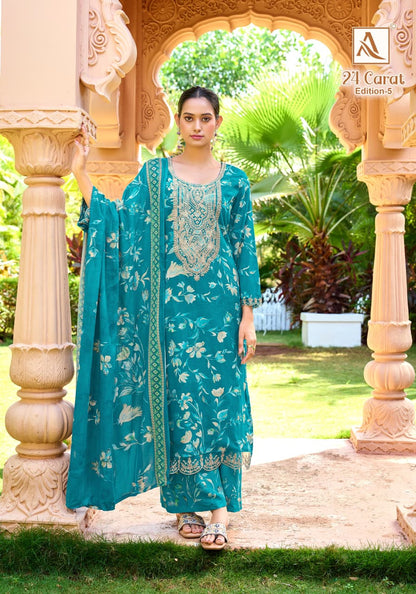24 Carat Edition 5 Alok Viscose Reyon Karachi Salwar Suits Manufacturer India