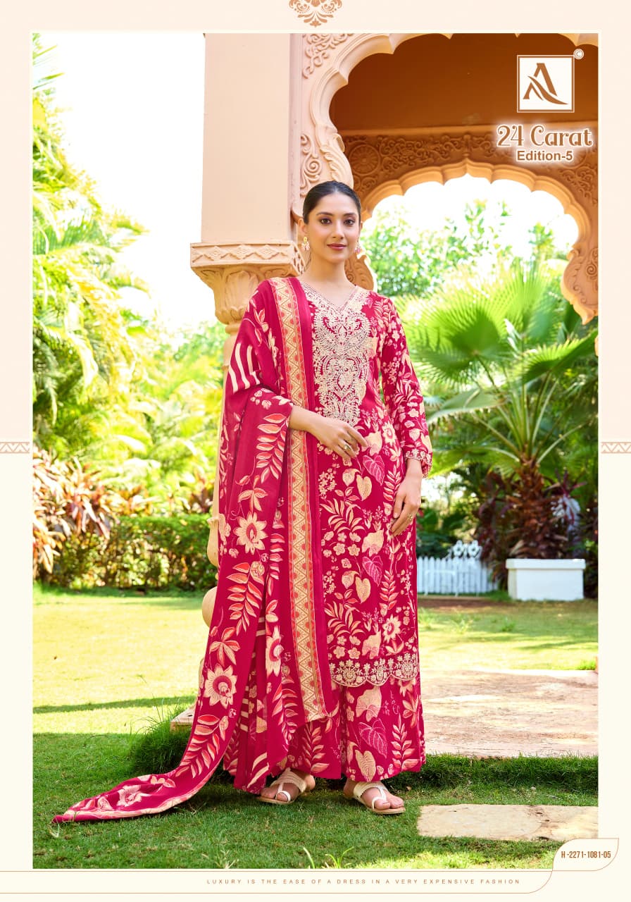24 Carat Edition 5 Alok Viscose Reyon Karachi Salwar Suits Manufacturer India