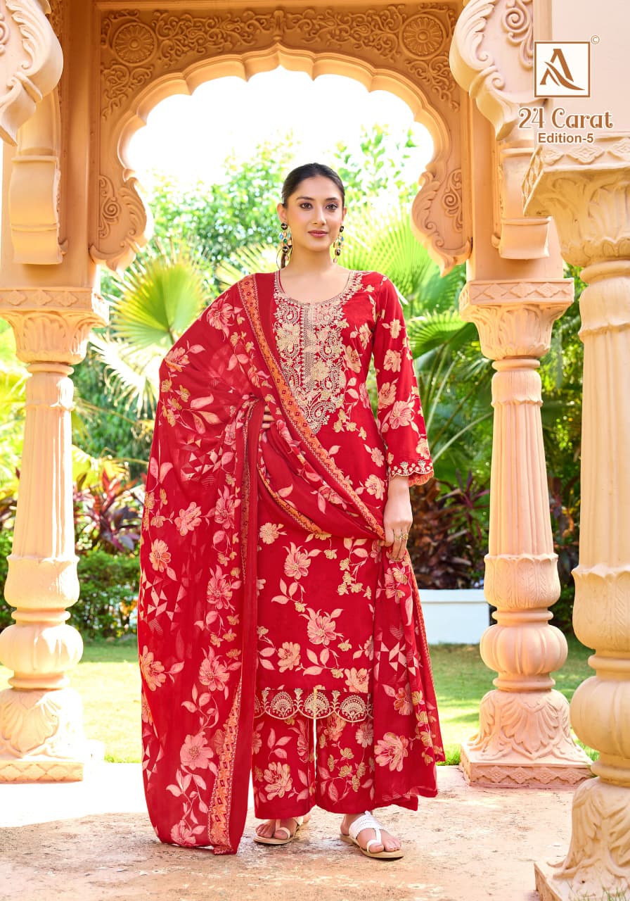 24 Carat Edition 5 Alok Viscose Reyon Karachi Salwar Suits Manufacturer India