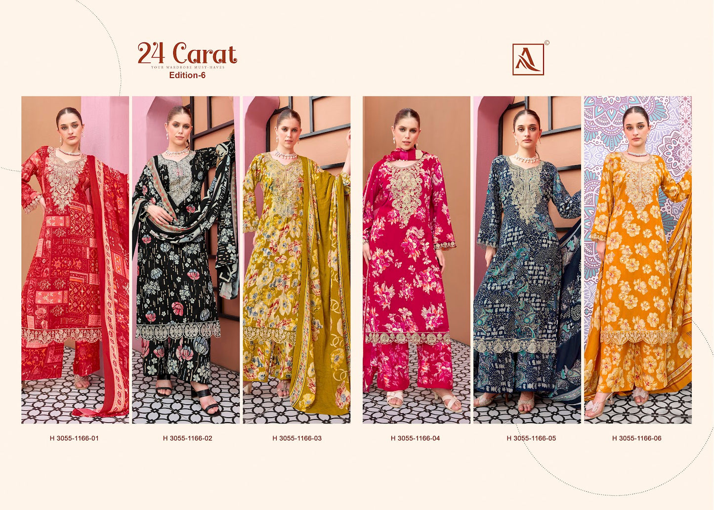 24 Carat Edition 6 Alok Viscose Reyon Karachi Salwar Suits Exporter Gujarat