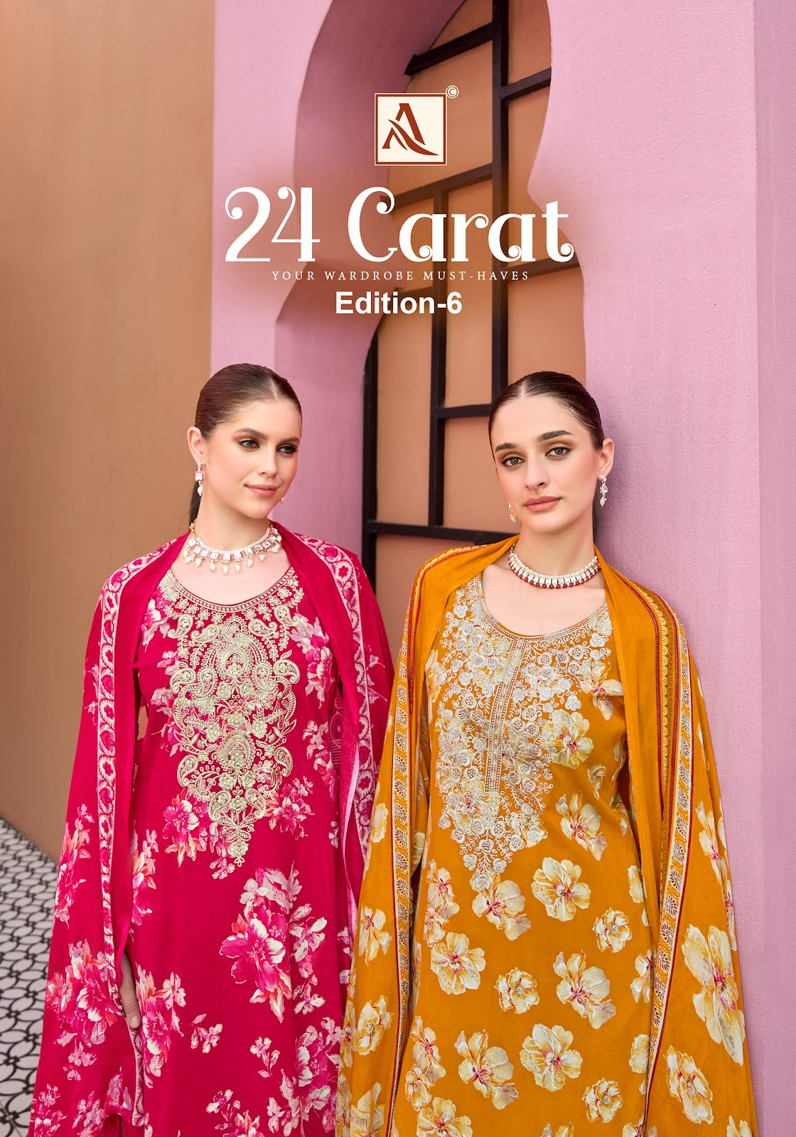 24 Carat Edition 6 Alok Viscose Reyon Karachi Salwar Suits Exporter Gujarat