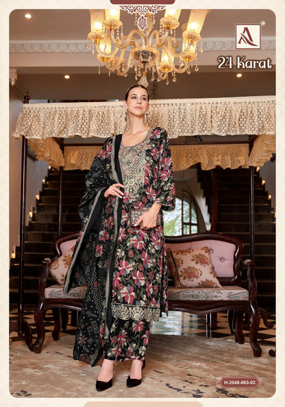 24 Karat Alok Viscose Reyon Karachi Salwar Suits Wholesale Price