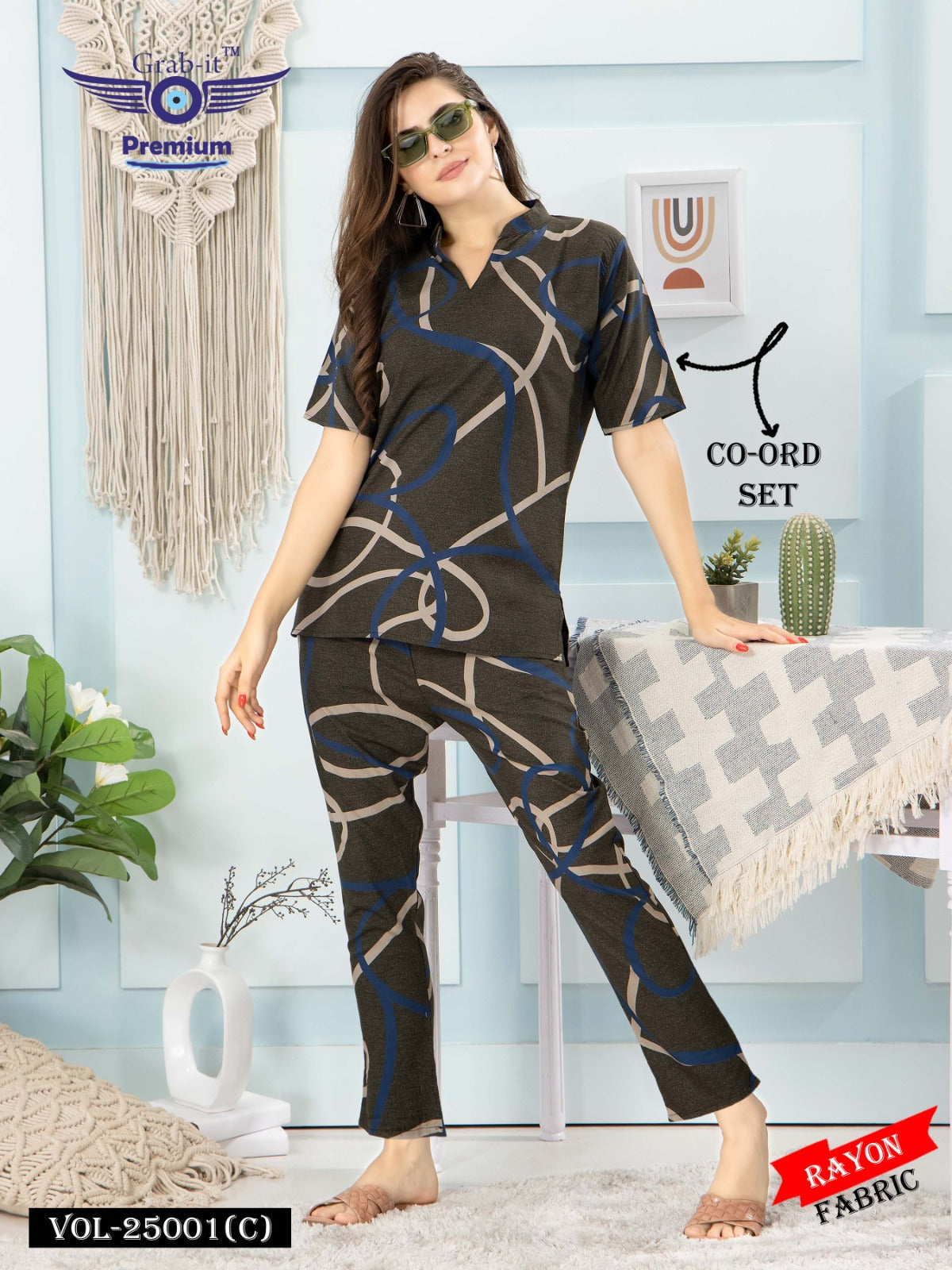 25001 A Grab It Rayon Co Ord Set Manufacturer