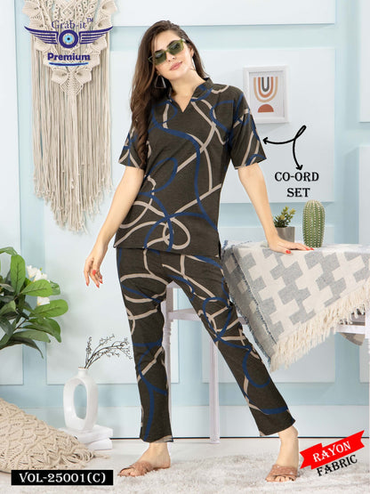 25001 A Grab It Rayon Co Ord Set Manufacturer