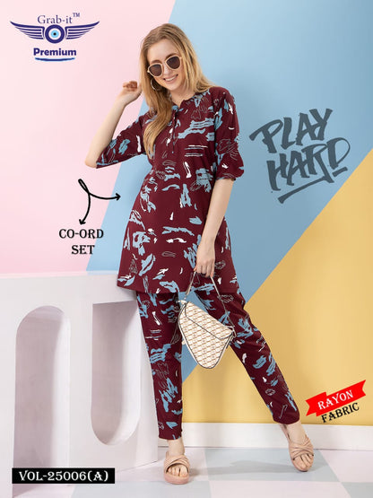 25006 A Grab It Rayon Co Ord Set Supplier