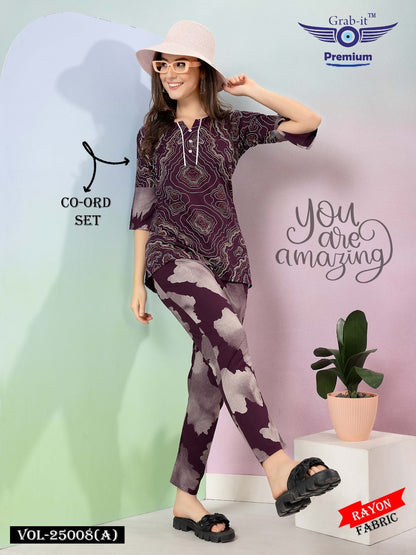 25008 A New Colour Grab It Rayon Co Ord Set Manufacturer Gujarat