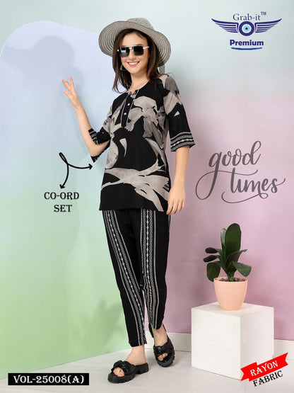 25008 A New Colour Grab It Rayon Co Ord Set Manufacturer Gujarat