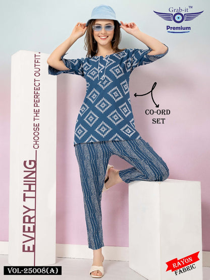 25008 A New Colour Grab It Rayon Co Ord Set Manufacturer Gujarat
