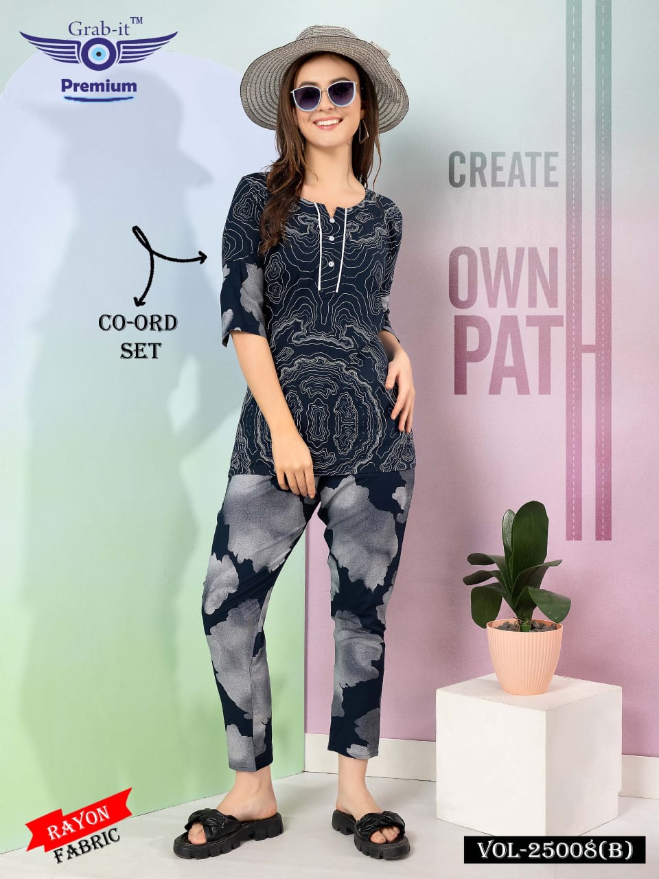 25008 B Grab It Rayon Co Ord Set Wholesale Price