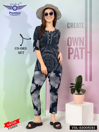 25008 B Grab It Rayon Co Ord Set Wholesale Price