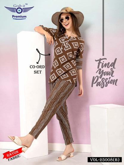 25008 B Grab It Rayon Co Ord Set Wholesale Price