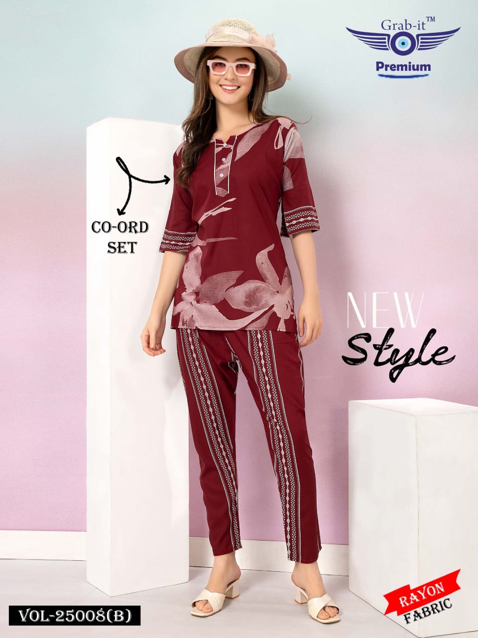 25008 B Grab It Rayon Co Ord Set Wholesale Price