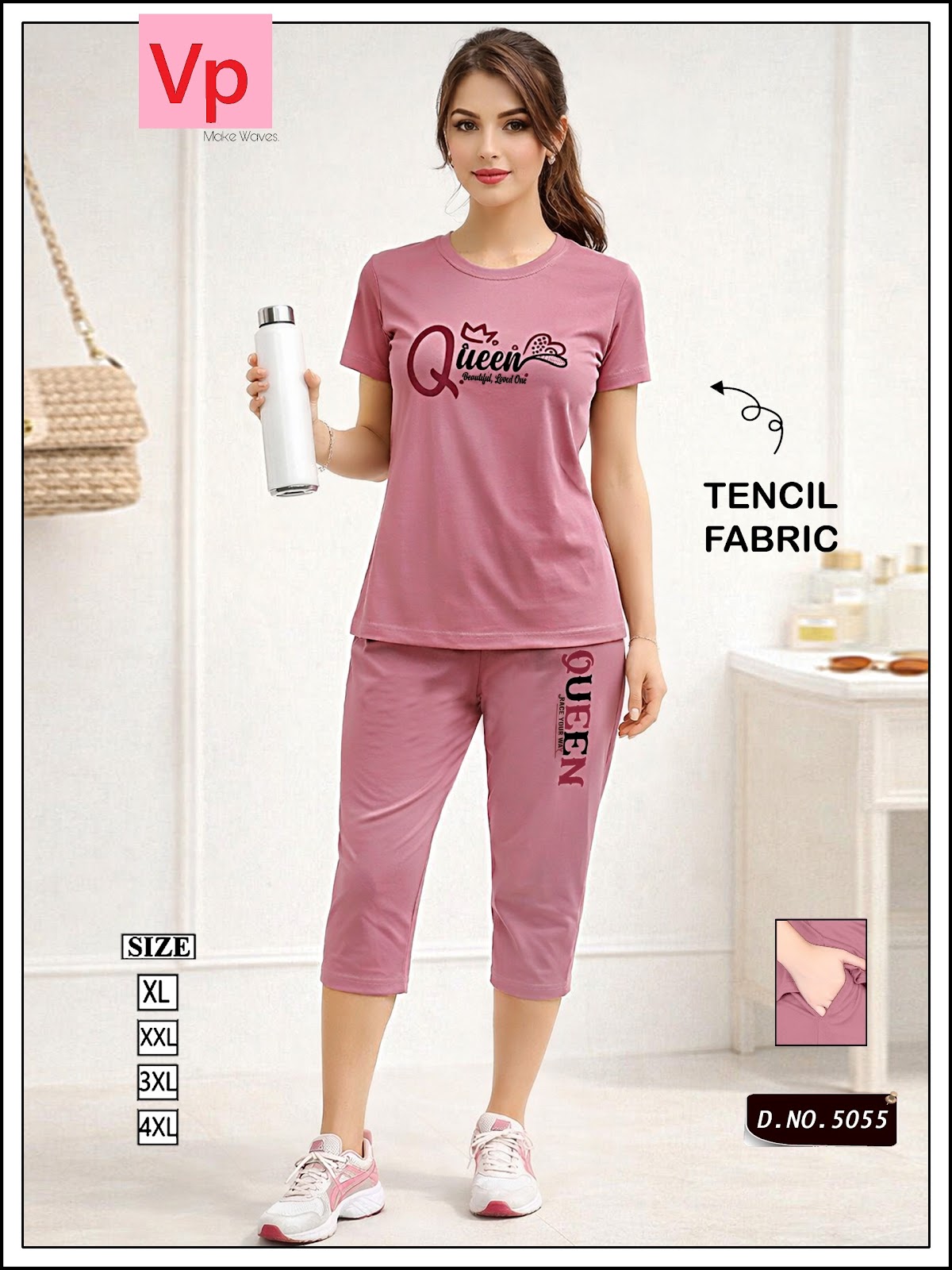 2503 Design 5055 Vp Tencil Capri Night Suits Supplier Gujarat