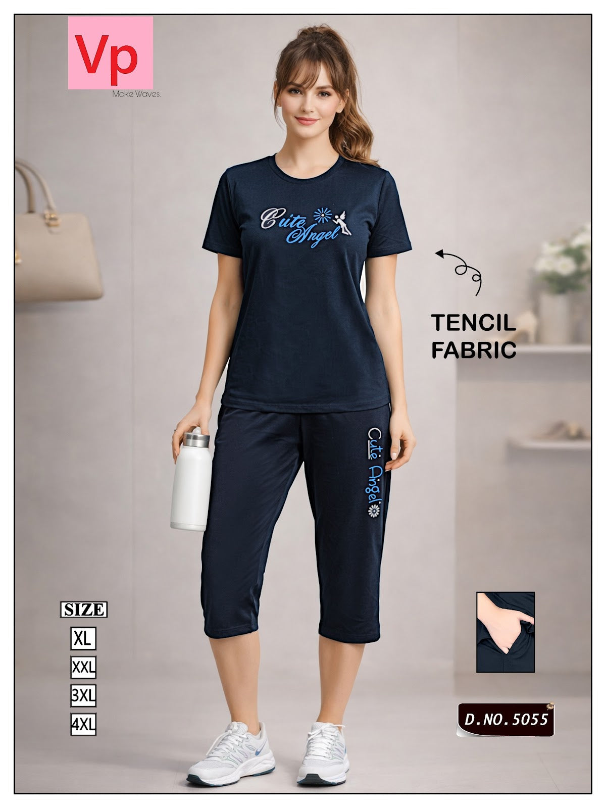 2503 Design 5055 Vp Tencil Capri Night Suits Supplier Gujarat