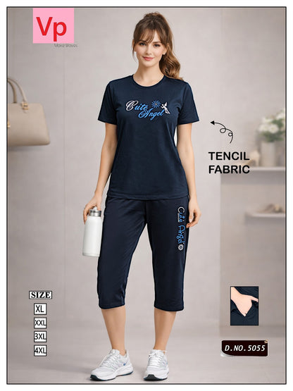 2503 Design 5055 Vp Tencil Capri Night Suits Supplier Gujarat