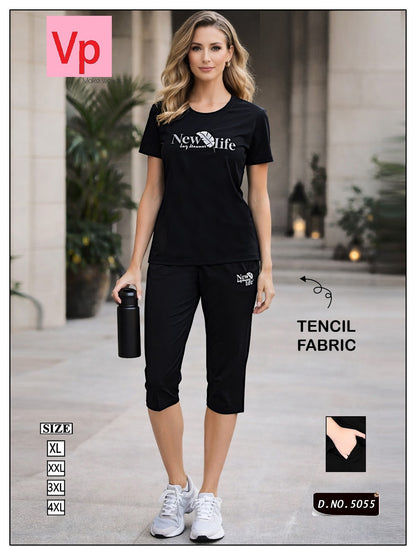 2503 Design 5055 Vp Tencil Capri Night Suits Supplier Gujarat