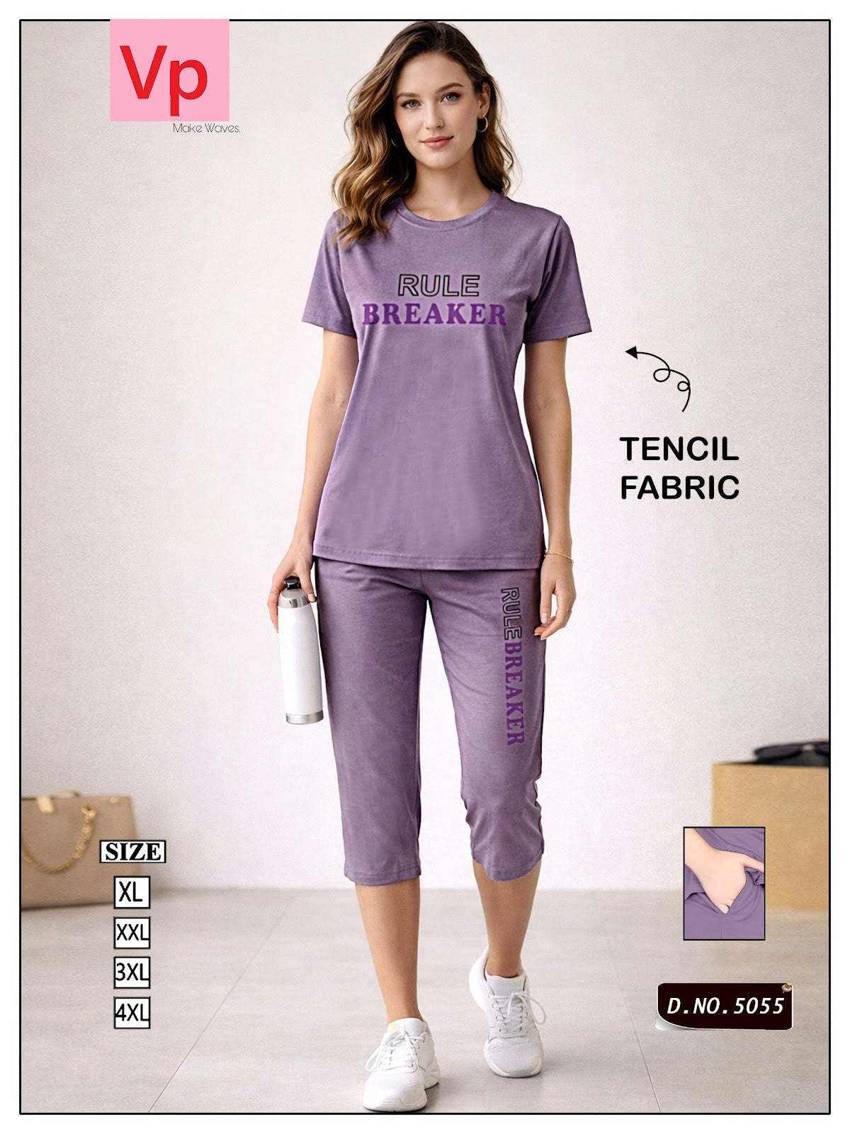 2503 Design 5055 Vp Tencil Capri Night Suits Supplier Gujarat