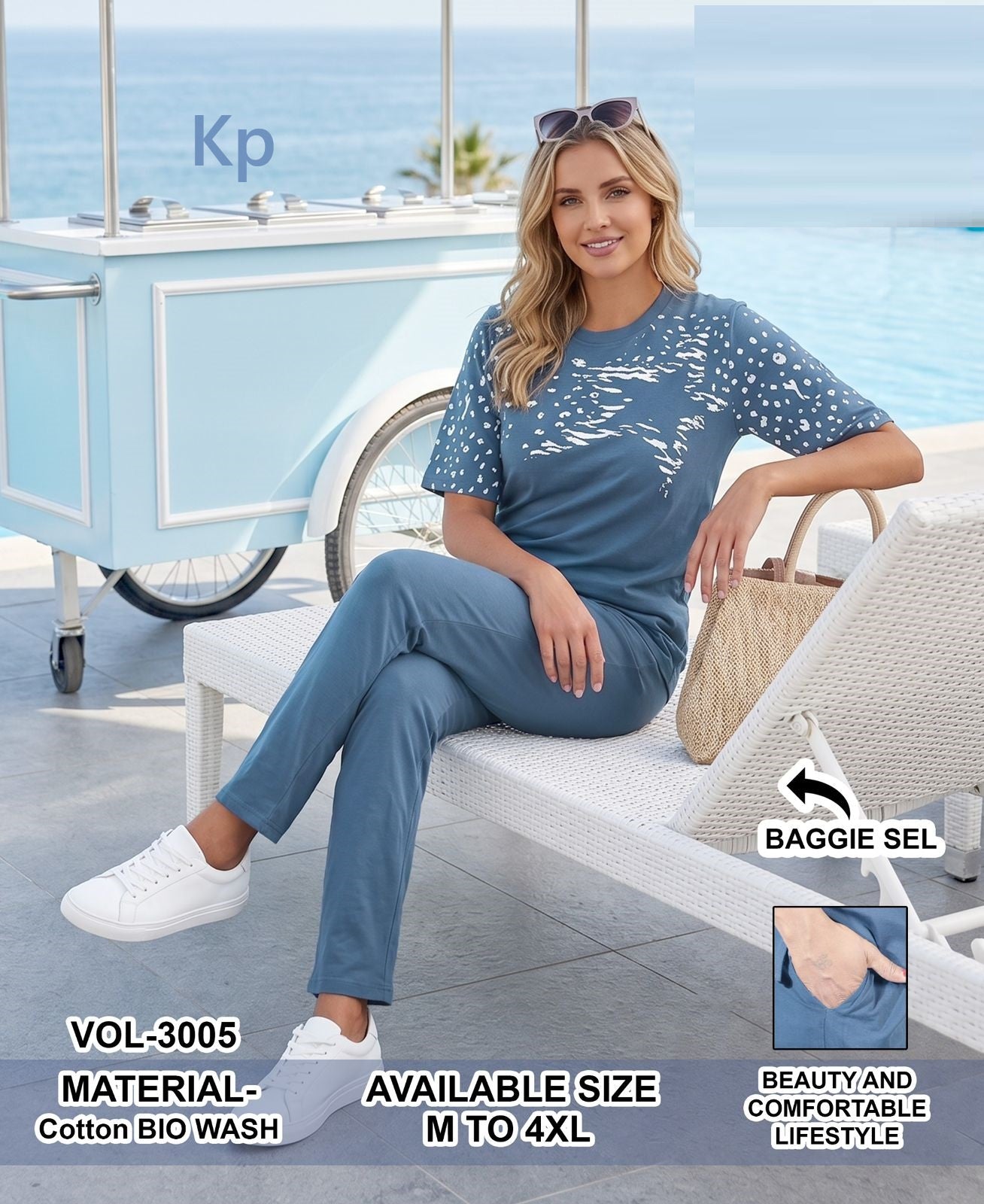 2506 Vol 3005 Kp Cotton Biowashed Pyjama Night Suits Supplier India