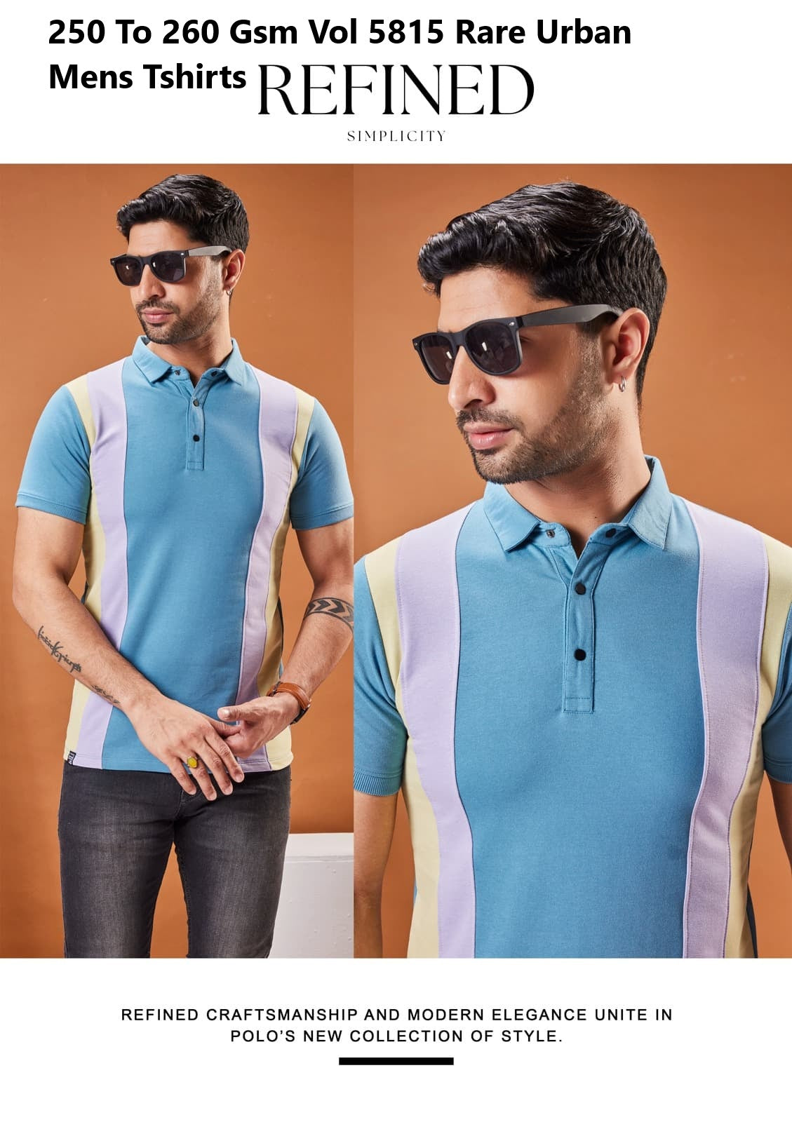 250 To 260 Gsm Vol 5815 Rare Urban Cotton Looper Mens Tshirts Wholesale Price