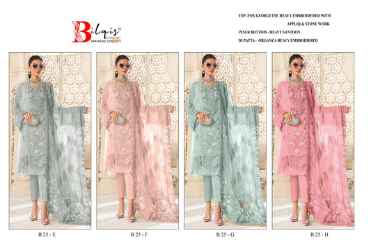 25-Efgh Bilqis Fox Georgette Pakistani Salwar Suits Wholesale Price