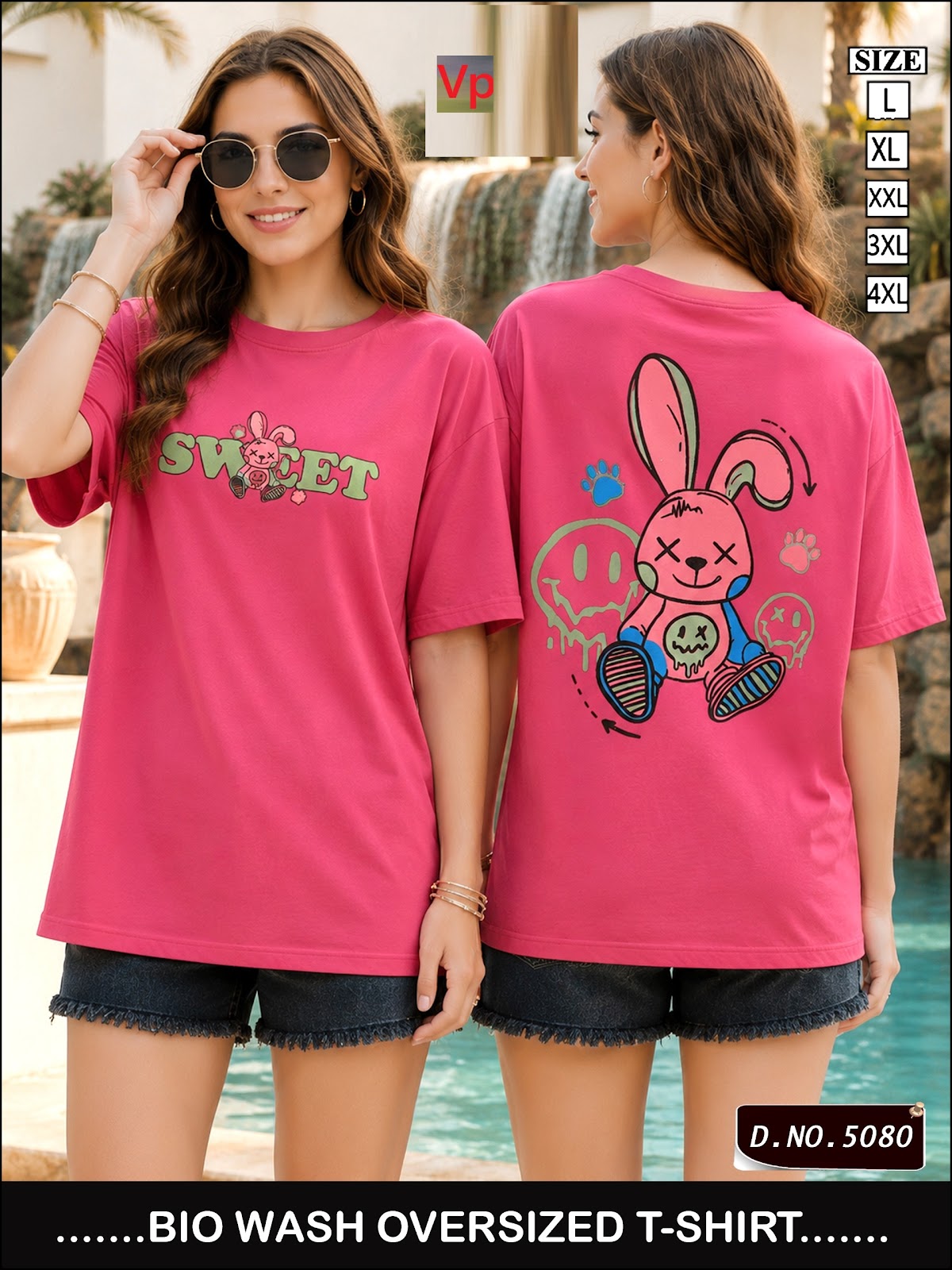 2608 Dn 5080 Vp Biowash Women Oversized Tshirt Wholesale Rate