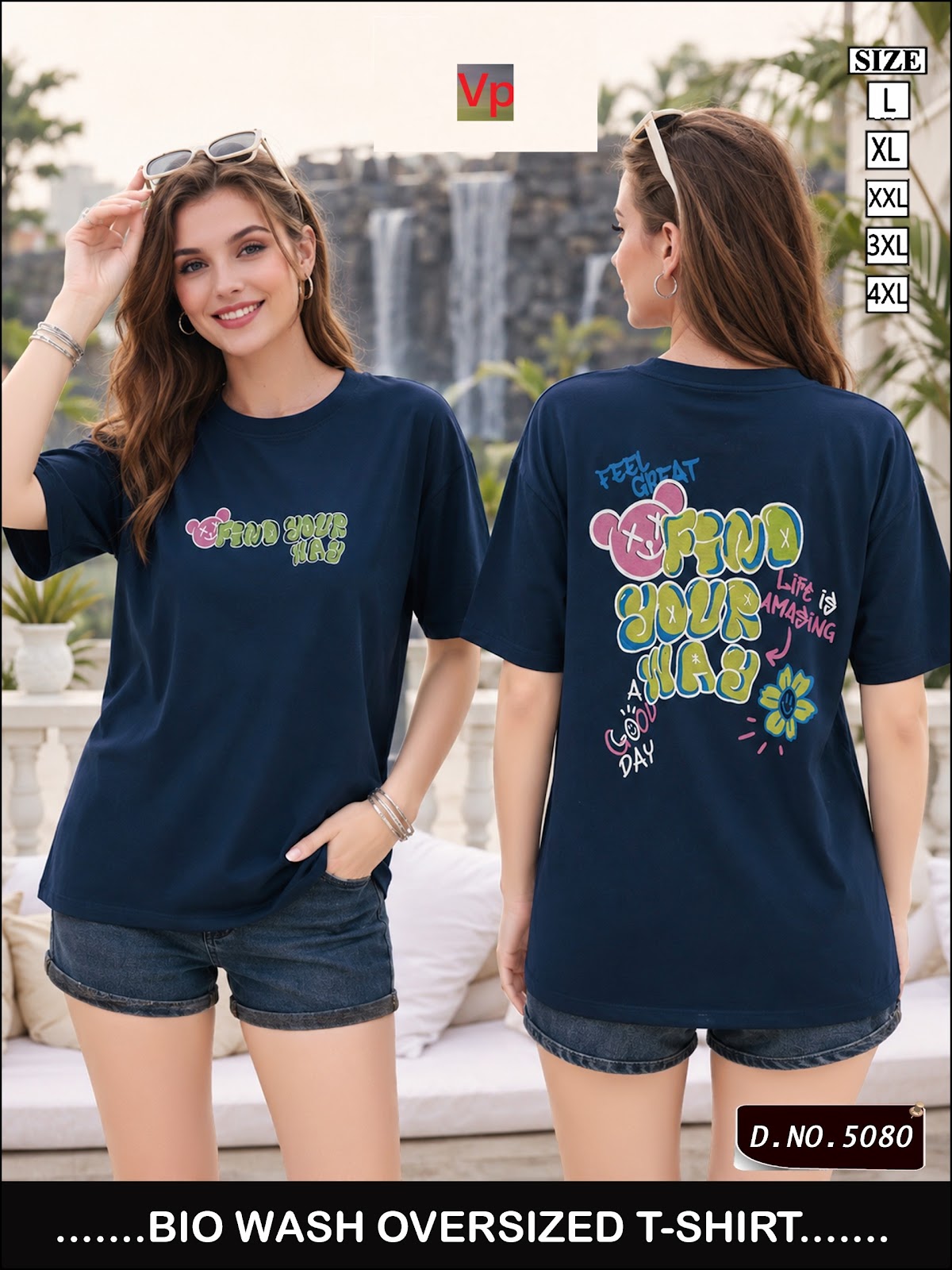 2608 Dn 5080 Vp Biowash Women Oversized Tshirt Wholesale Rate