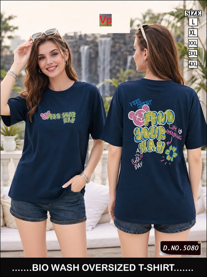 2608 Dn 5080 Vp Biowash Women Oversized Tshirt Wholesale Rate