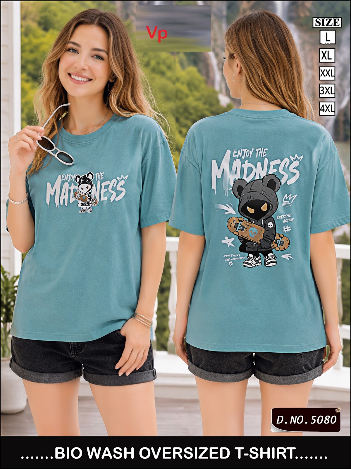 2608 Dn 5080 Vp Biowash Women Oversized Tshirt Wholesale Rate