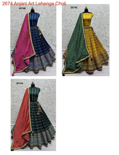 2674 Anjani Art Chiffon Lehenga Choli Wholesaler Gujarat