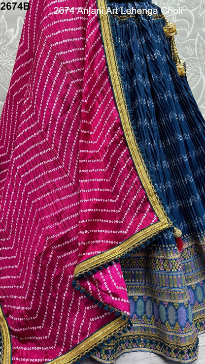 2674 Anjani Art Chiffon Lehenga Choli Wholesaler Gujarat
