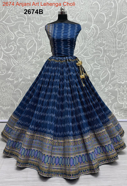 2674 Anjani Art Chiffon Lehenga Choli Wholesaler Gujarat