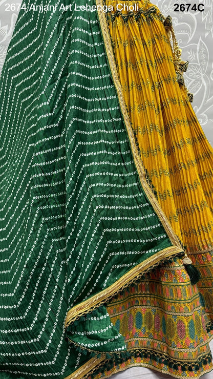 2674 Anjani Art Chiffon Lehenga Choli Wholesaler Gujarat