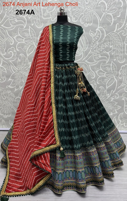 2674 Anjani Art Chiffon Lehenga Choli Wholesaler Gujarat