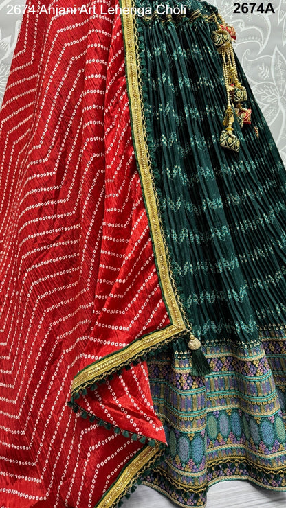 2674 Anjani Art Chiffon Lehenga Choli Wholesaler Gujarat