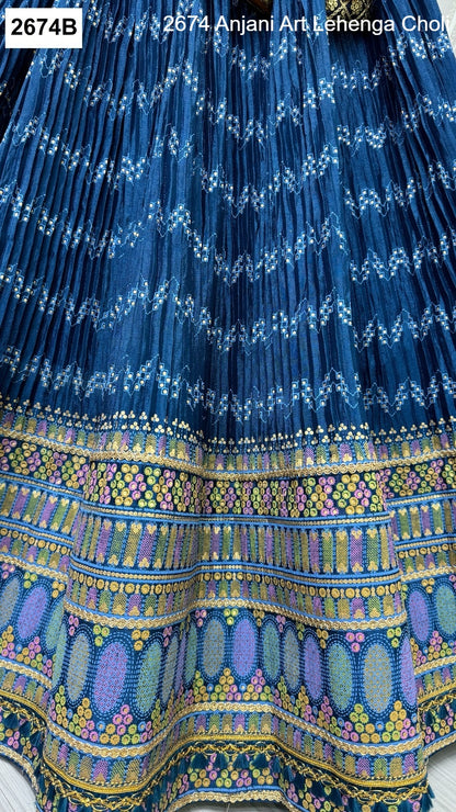 2674 Anjani Art Chiffon Lehenga Choli Wholesaler Gujarat