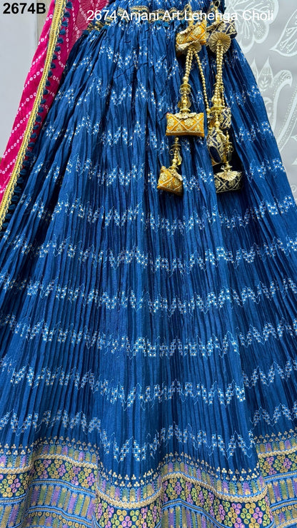 2674 Anjani Art Chiffon Lehenga Choli Wholesaler Gujarat